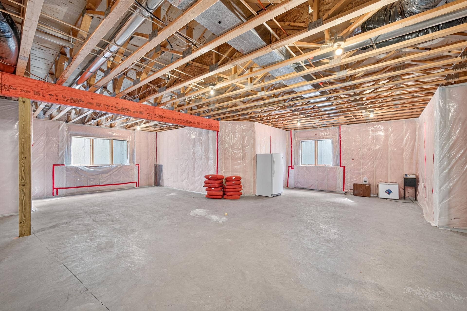 Finish the lower level in a way that suits your family.