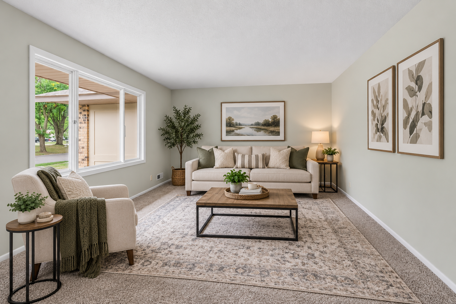 Virtually Staged Living Room