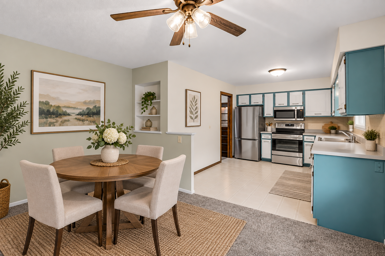 Virtually Staged Dining Room
