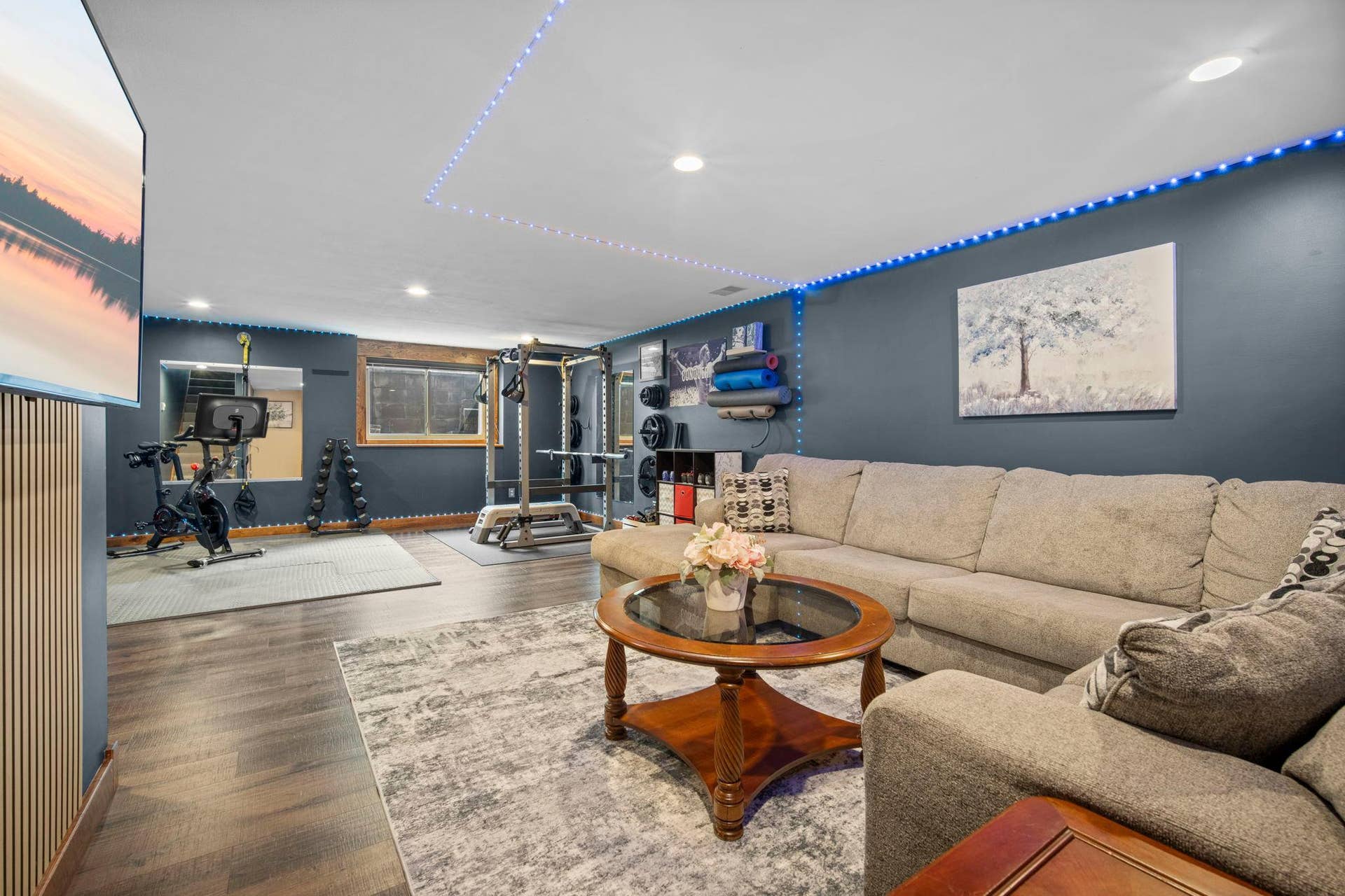Enjoy an expansive lower level with a welcoming family room and a flexible bonus space ideal for a home gym, hobby area, or office.