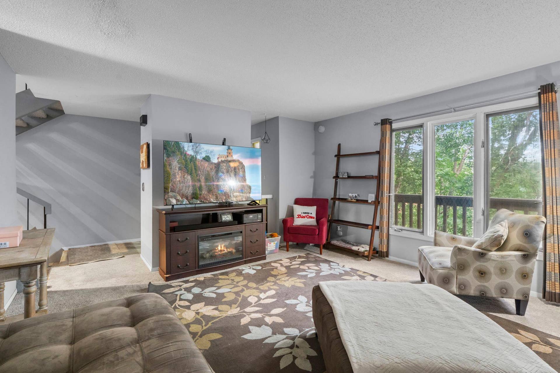 Large windows in family room