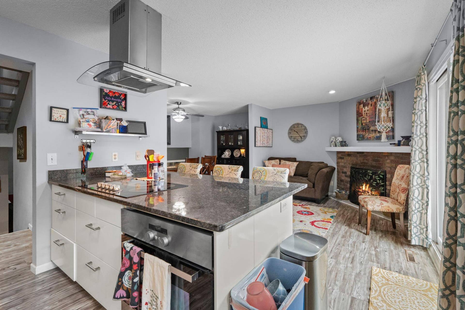 Kitchen Island with vented hood
