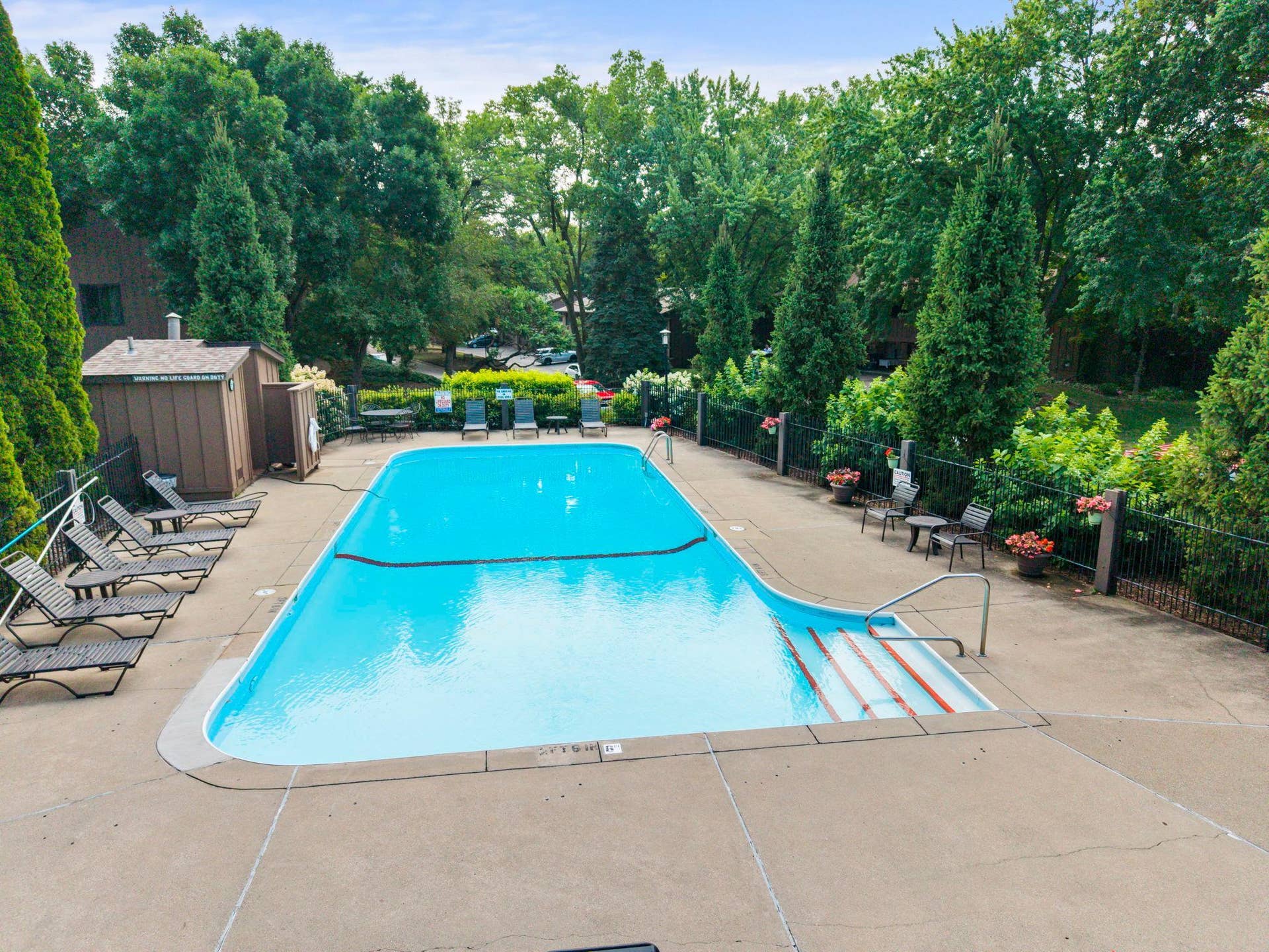 Tranquil outdoor community pool