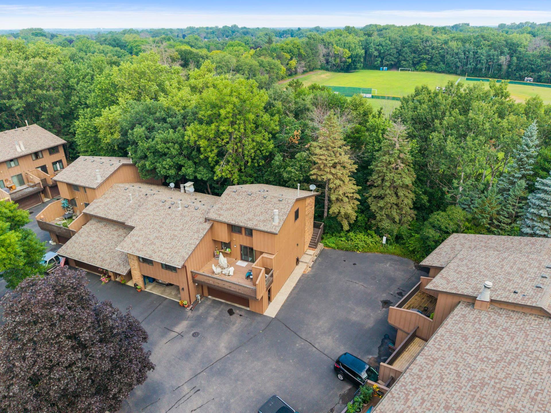 Aerial view with trees