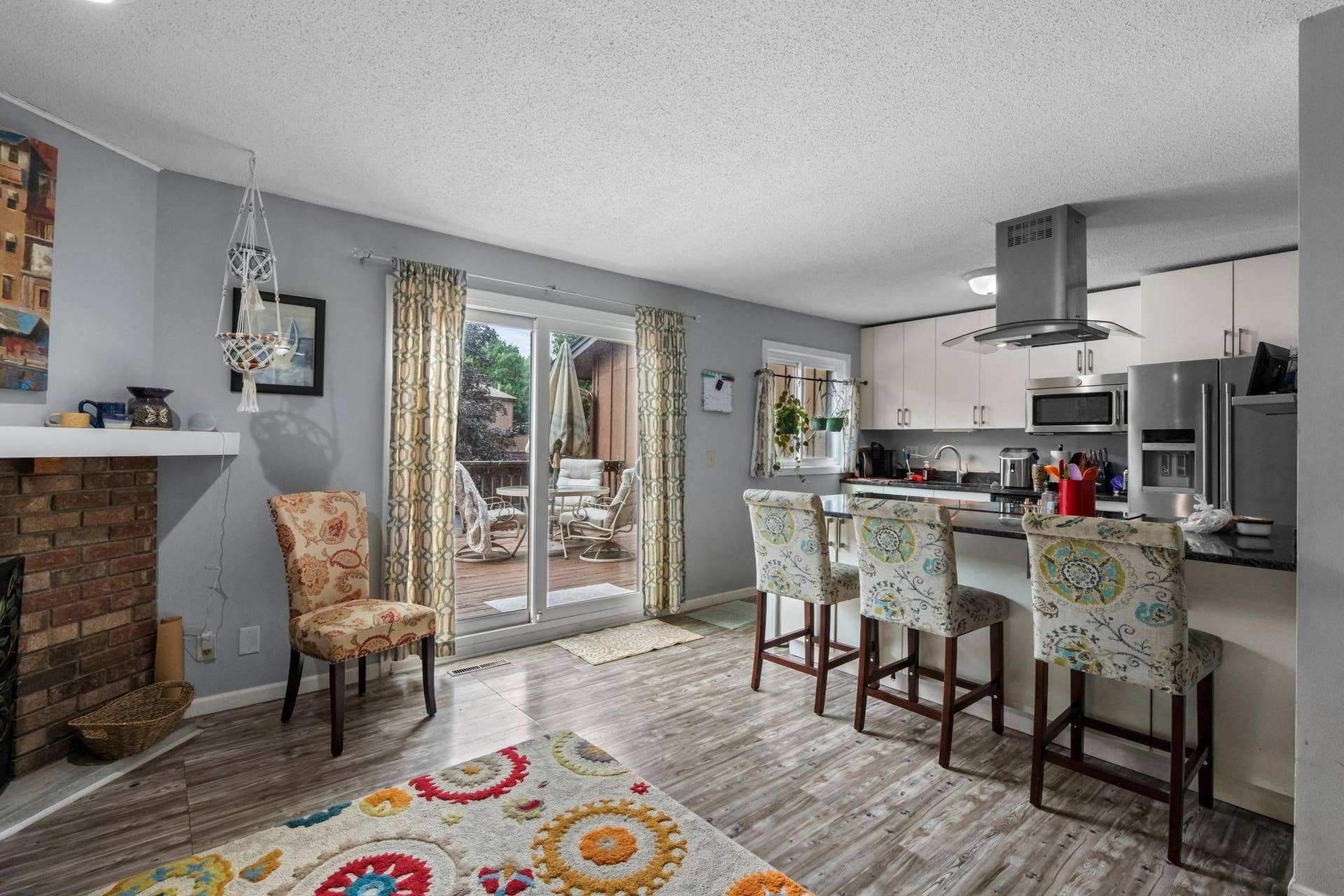 Kitchen overlooking deck view