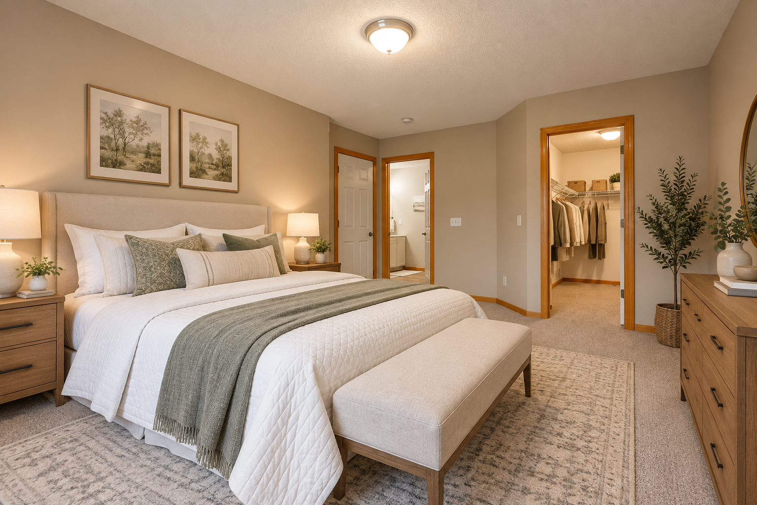 3001 Juniper Lane, #I, Woodbury, MN 55125 Primary bedroom virtually staged