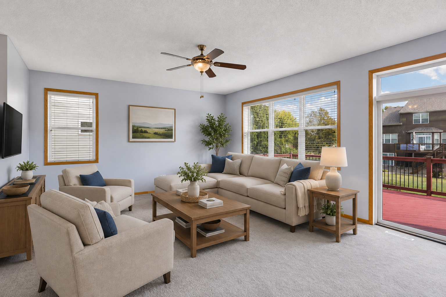 Virtually staged main level living room