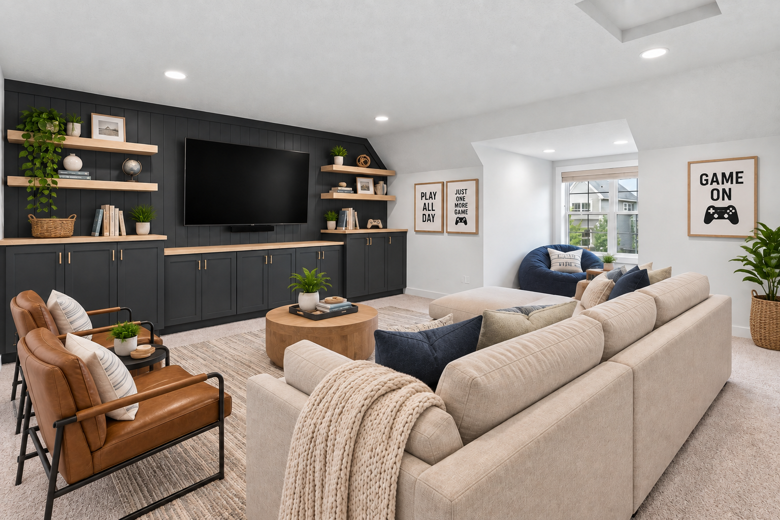 9960 Arrowwood Trail, Woodbury, MN 55129 VIRTUALLY STAGED -The ultimate hangout spot! Bonus room above the garage featuring custom built-in cabinetry, perfect for movies, gaming, and entertaining. *Virtually staged*