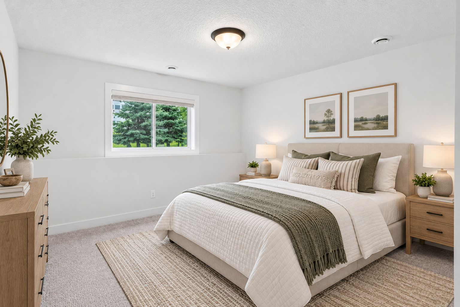 9960 Arrowwood Trail, Woodbury, MN 55129 Virtually staged lower level 5th bedroom. Perfect set up for guests with a wet bar and bathroom across the hall!