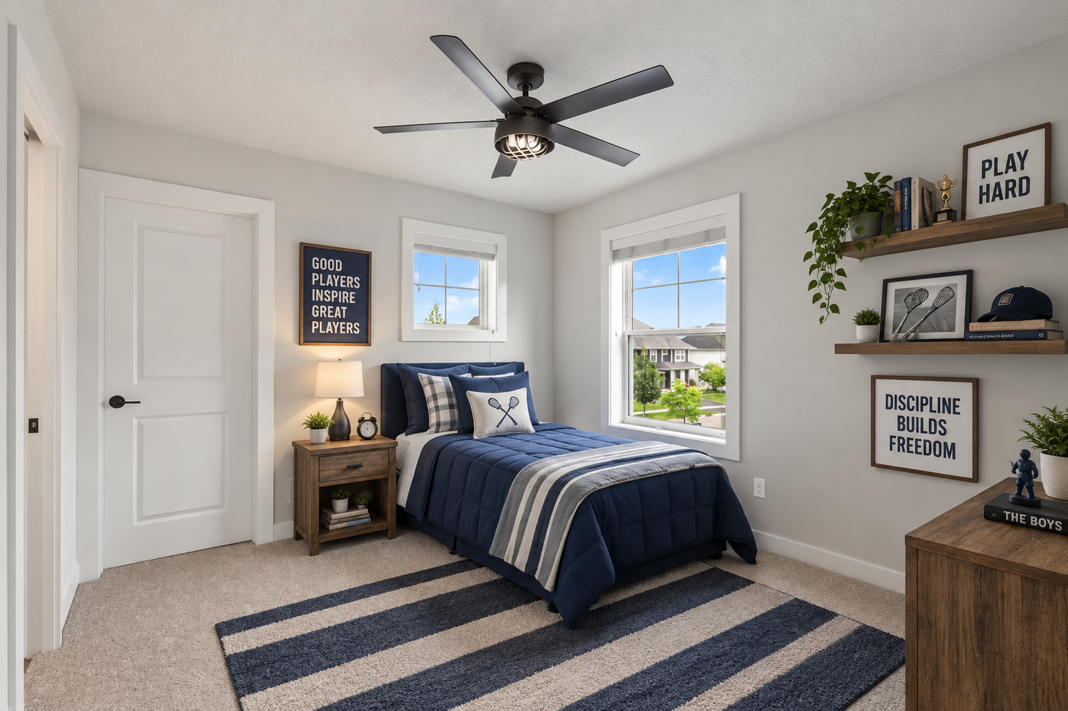 9960 Arrowwood Trail, Woodbury, MN 55129 Third bedroom offers a convenient Jack-and-Jill bathroom configuration plus a large walk-in closet. Virtually Staged