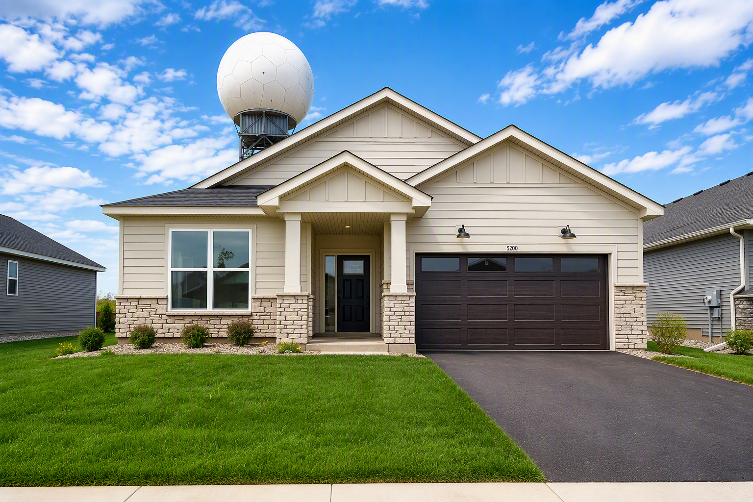 Welcome to 5200 Long Pointe Bay! (Photo is of the actual home.)