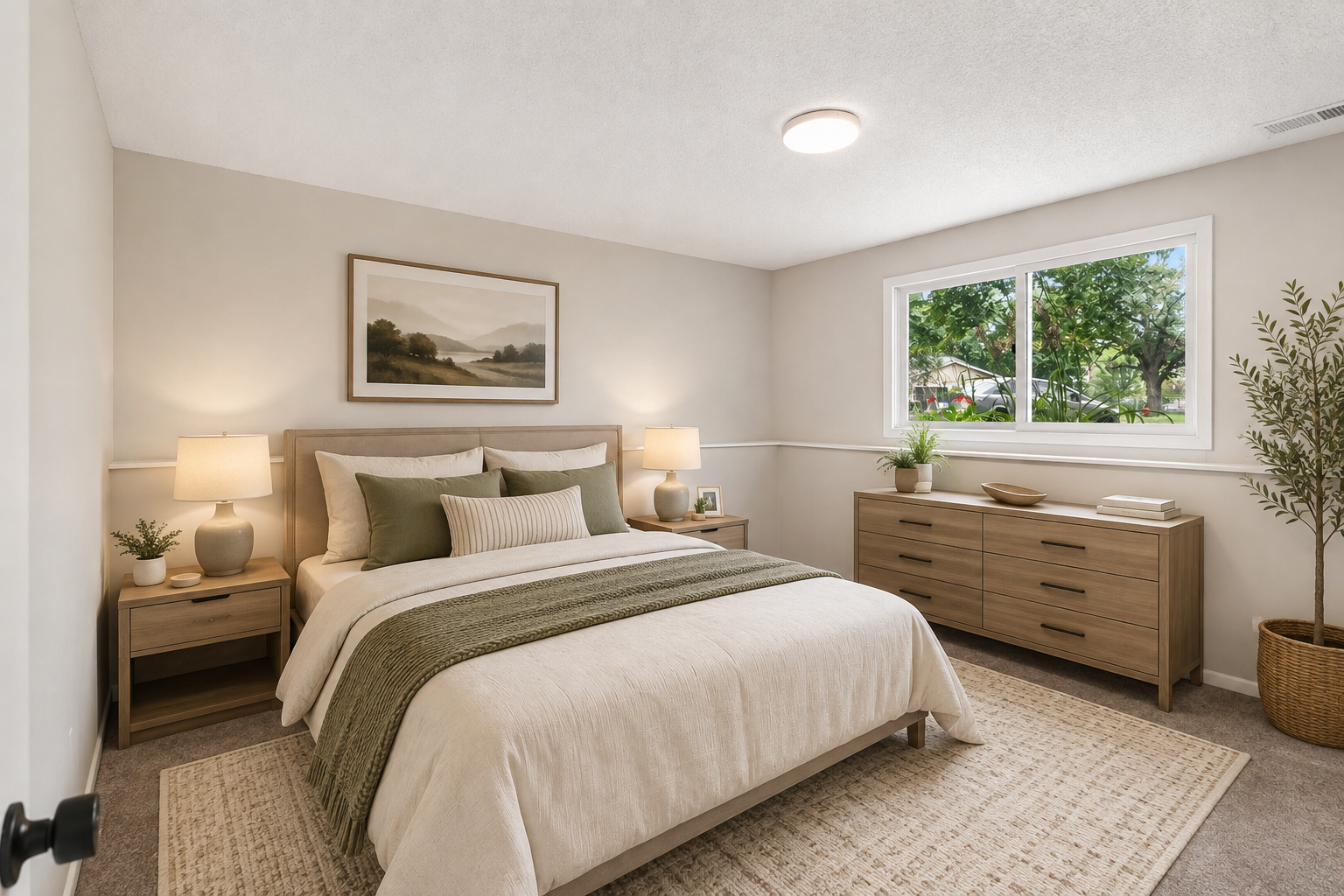 8444 Brunswick Court N, Brooklyn Park, MN 55443 Virtually staged photo of a lower level bedroom