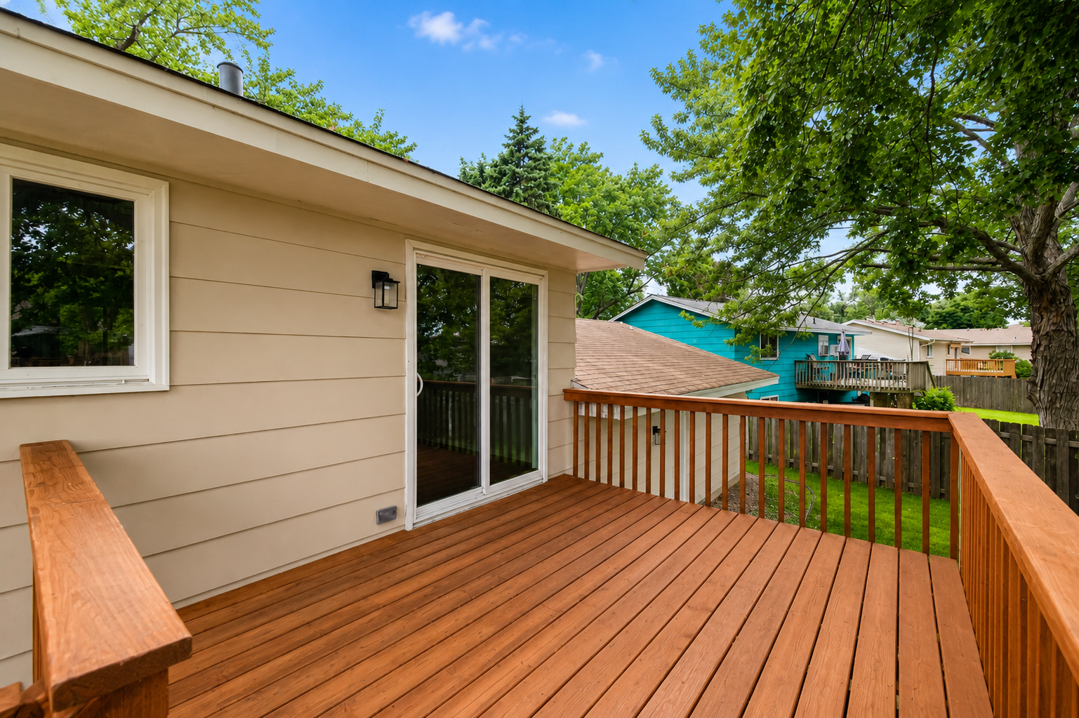 8444 Brunswick Court N, Brooklyn Park, MN 55443 Nice size deck with stairs leading to your yard!