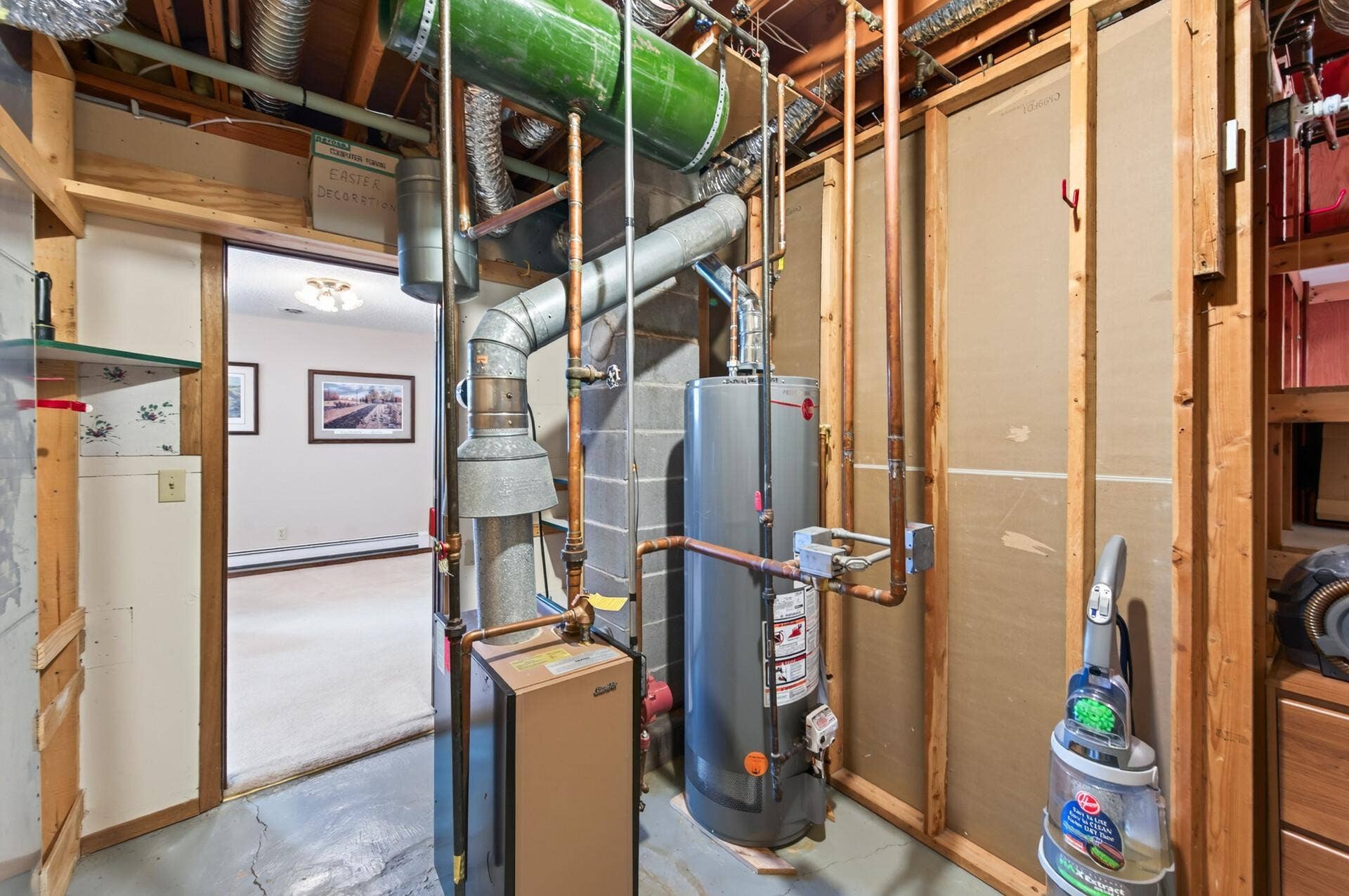 3800 101st Avenue N, Brooklyn Park, MN 55443 The mechanical room in the lower level holds the hot water boiler, gas water heater and electrical panels.