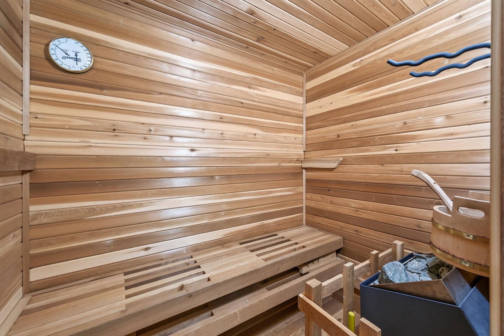 3800 101st Avenue N, Brooklyn Park, MN 55443 Enjoy a healthy steam bath in this beautiful wood sauna.