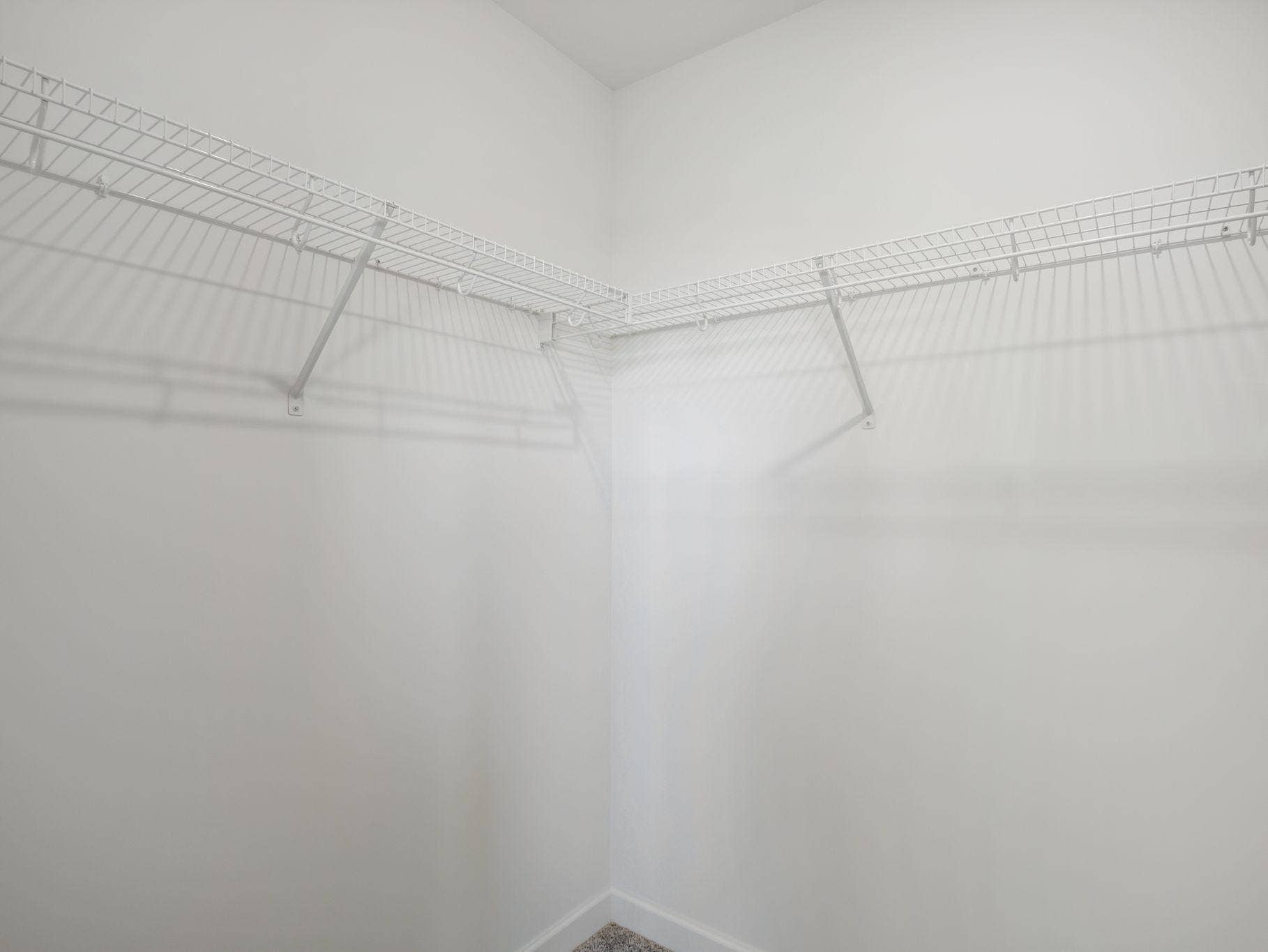 With two walk-in closets, homeowners can store summer and winter wardrobes with ease