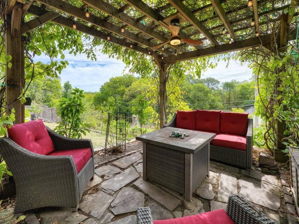 754 Linwood Avenue, 100, Saint Paul, MN 55105 16 - Patio. Pergola overlooks bluff.
