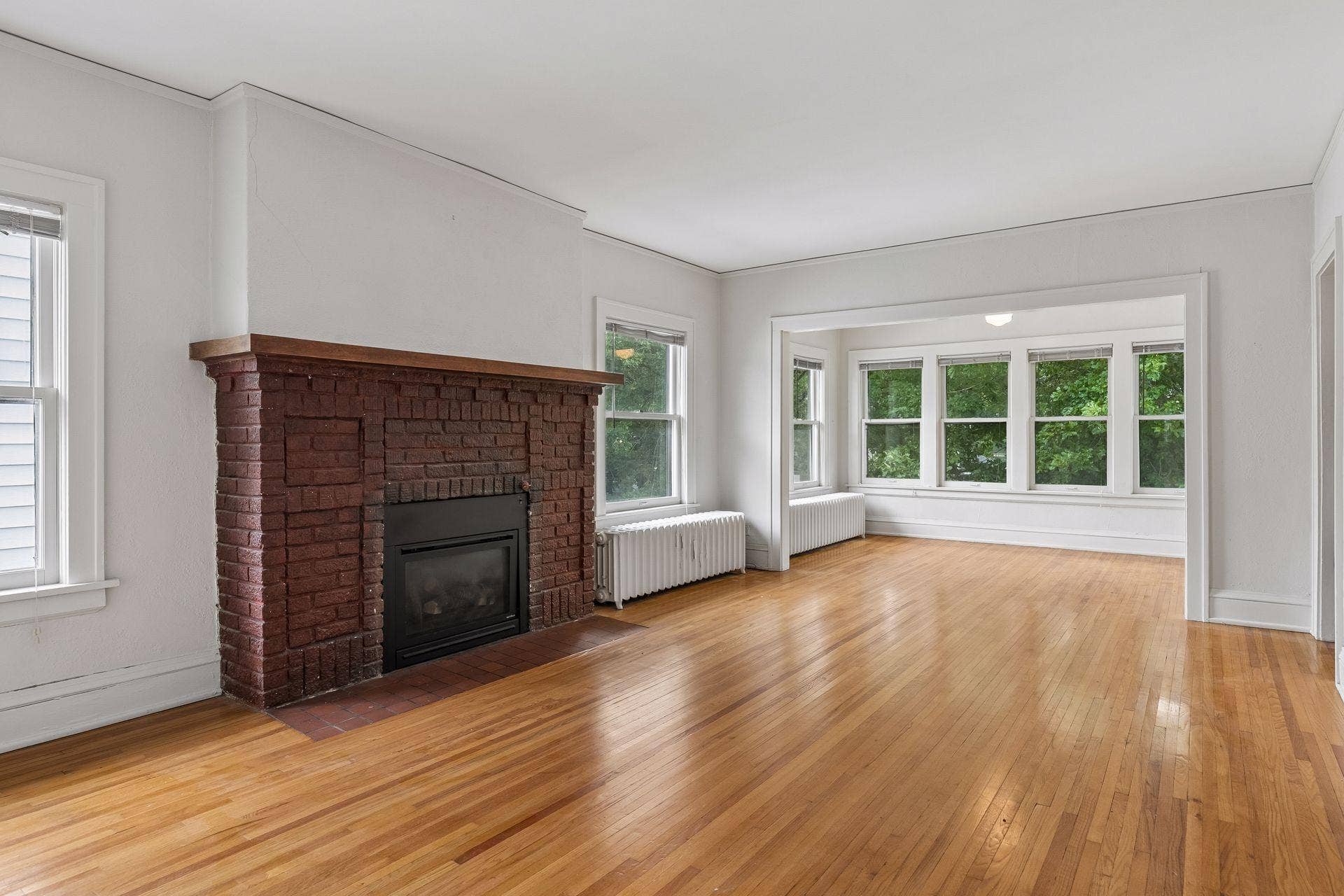 Living room and bright sunroom