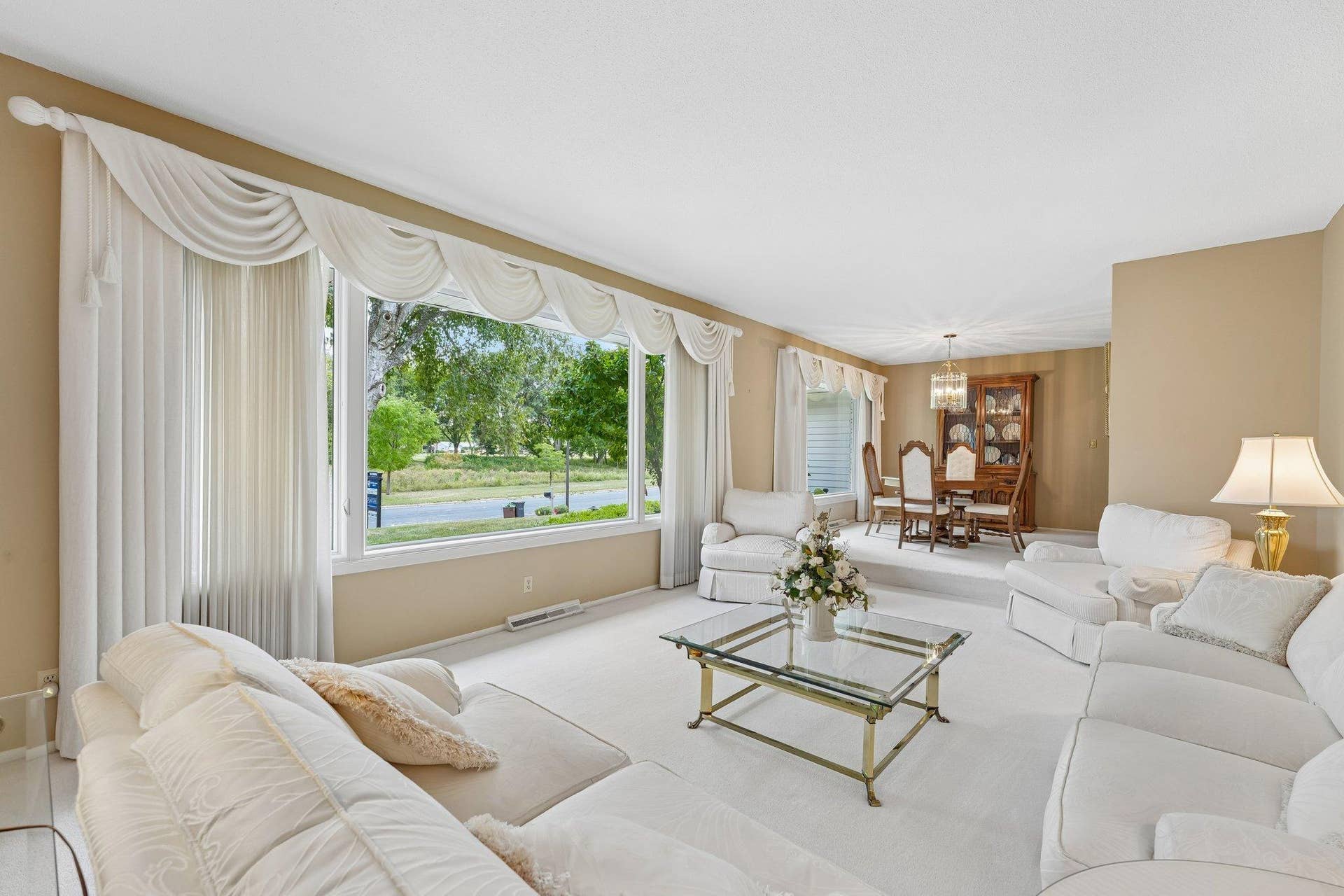 Great light and view of wooded parkland across street