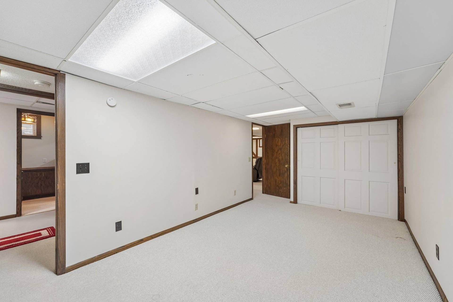 Lower level flex room. Adding an egress turns this into a 4 bedroom home.