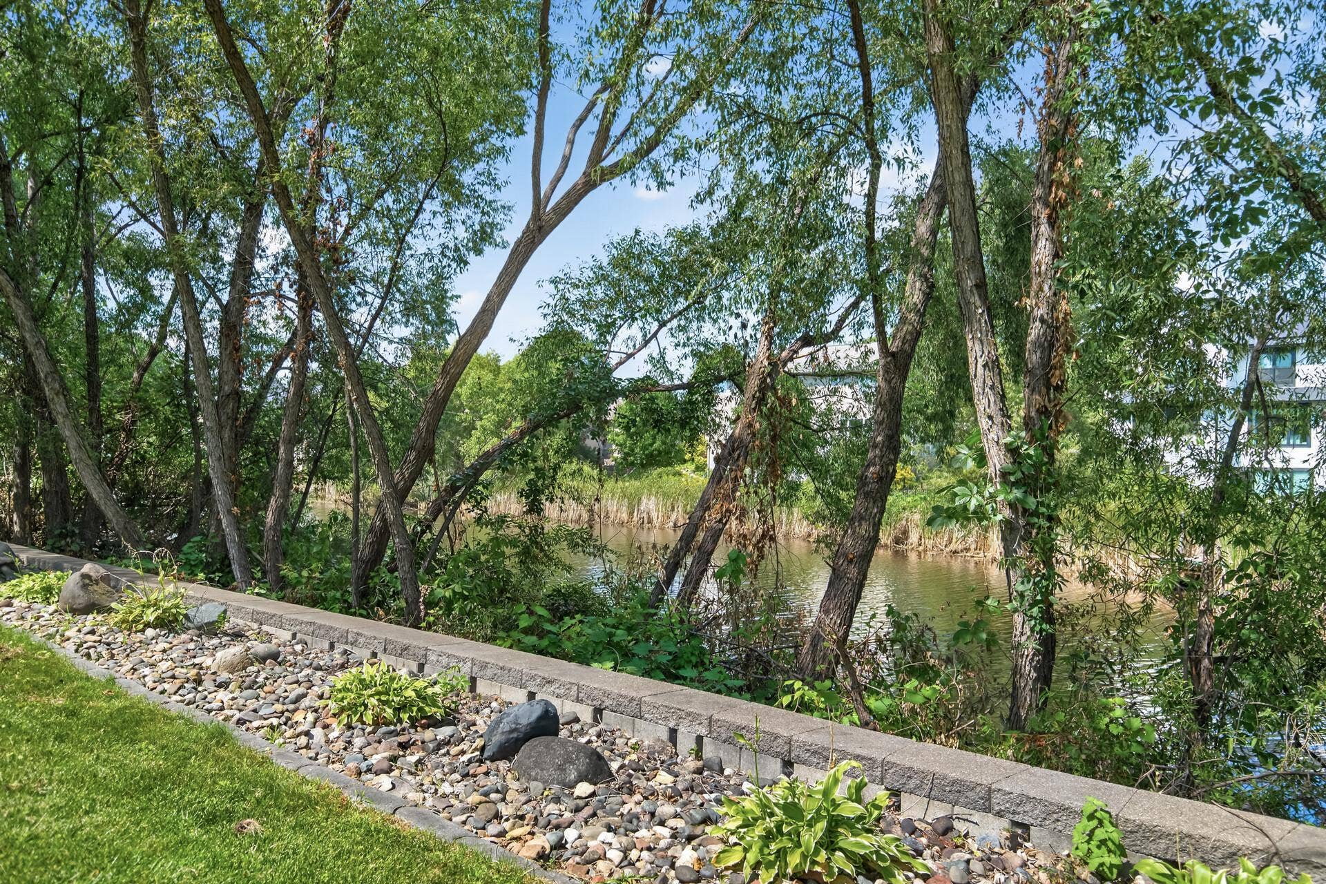 10548 Noble Circle N, Brooklyn Park, MN 55443 Backyard: Oversized backyard overlooking the pond, offering peaceful views and plenty of outdoor space.