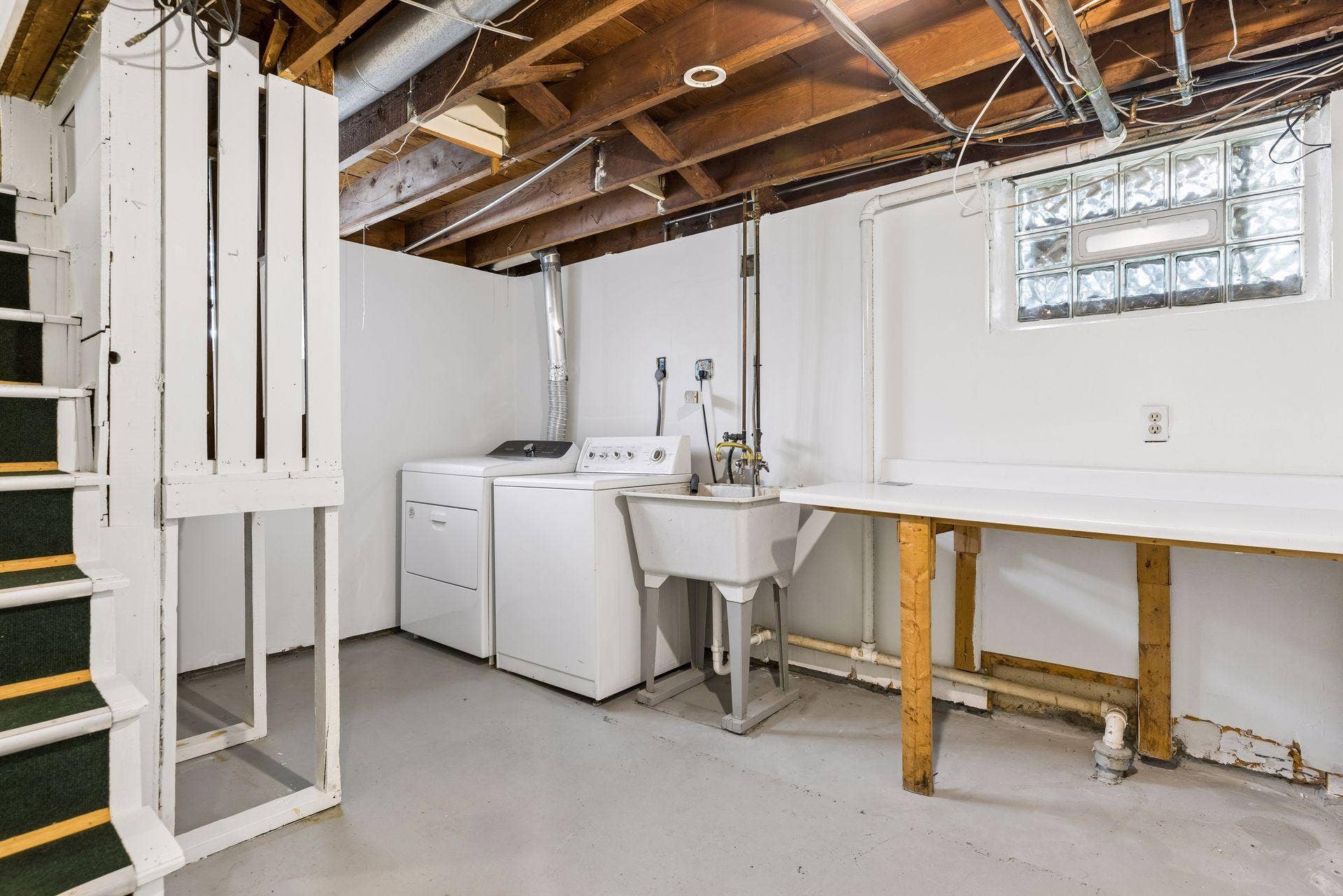Laundry area is in the basement - complete with laundry schoot!