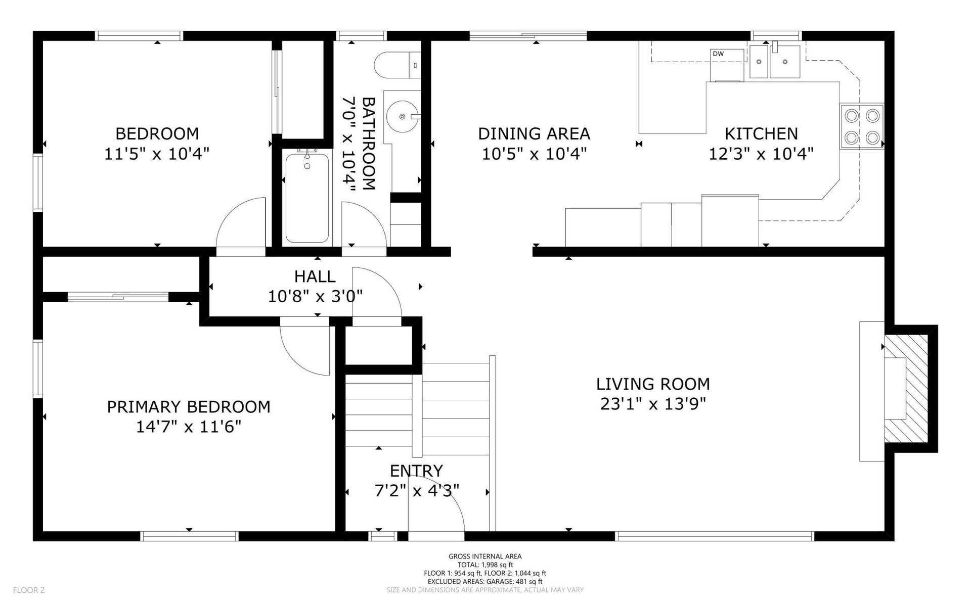 8033 Douglas Drive N, Brooklyn Park, MN 55443 Upstairs Elevation