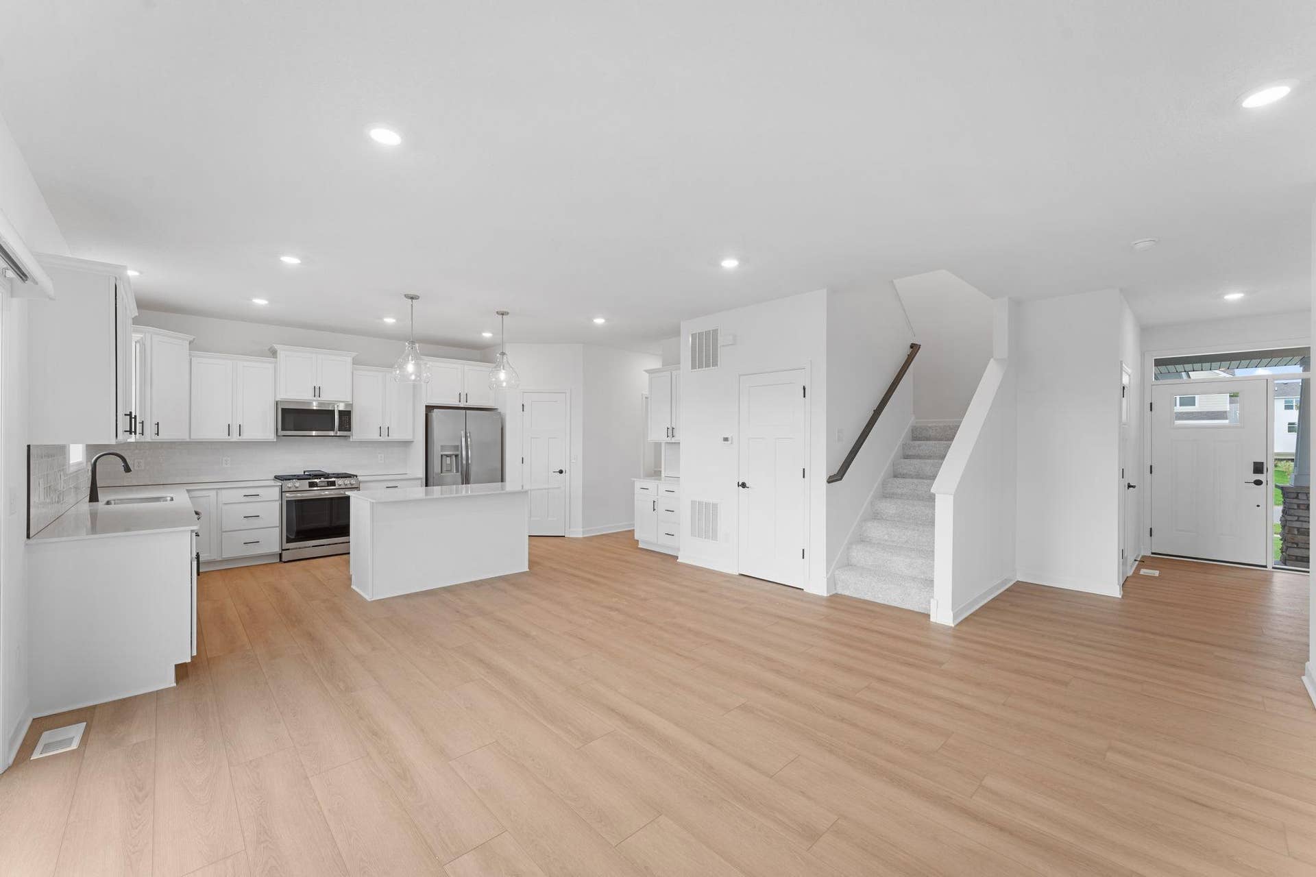 Steps from the kitchen, the dining room helps residents effortlessly prepare and serve home-cooked meals straight from the stove to the dining table.