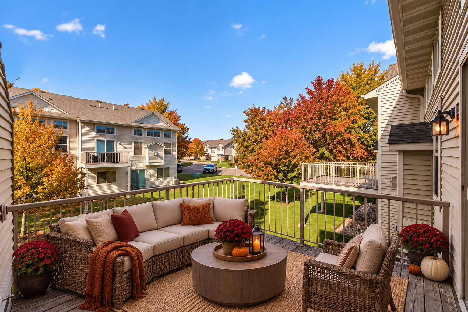 11631 Prospect Curve, Woodbury, MN 55129 VIRTUALLY STAGED deck with hang out space and tons of trees!