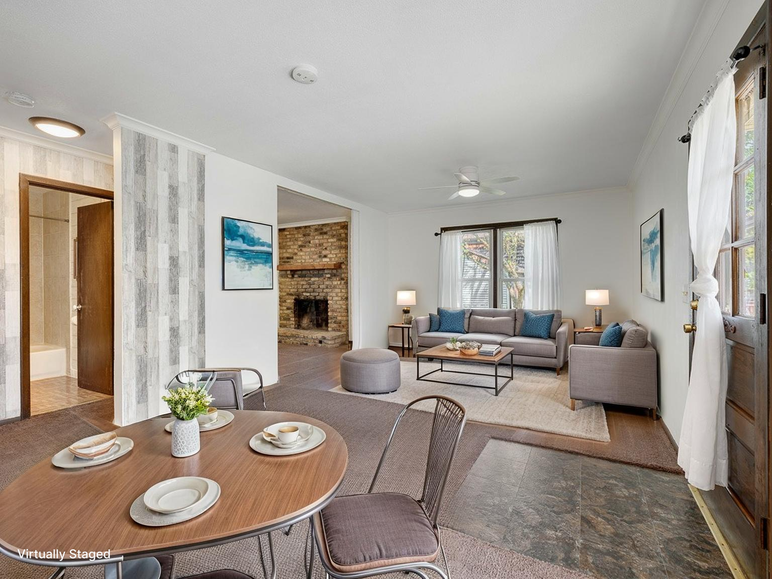 4954 Grenwich Trail N, Oakdale, MN 55128 The virtually staged living and dining.
