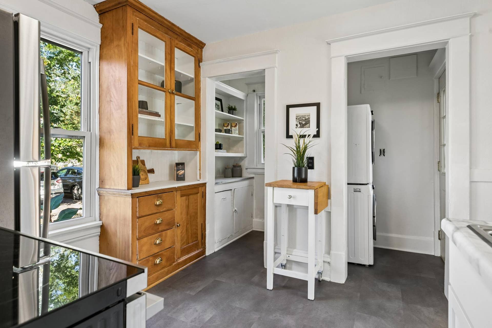 Extra storage with a dedicated pantry.