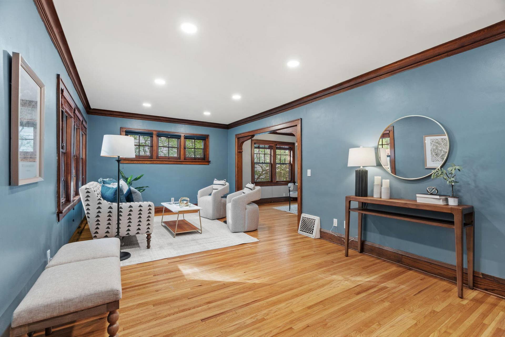 4536 33rd Avenue S, 25, Minneapolis, MN 55406 Large Living Room with Natural Light and Beautiful Woodwork