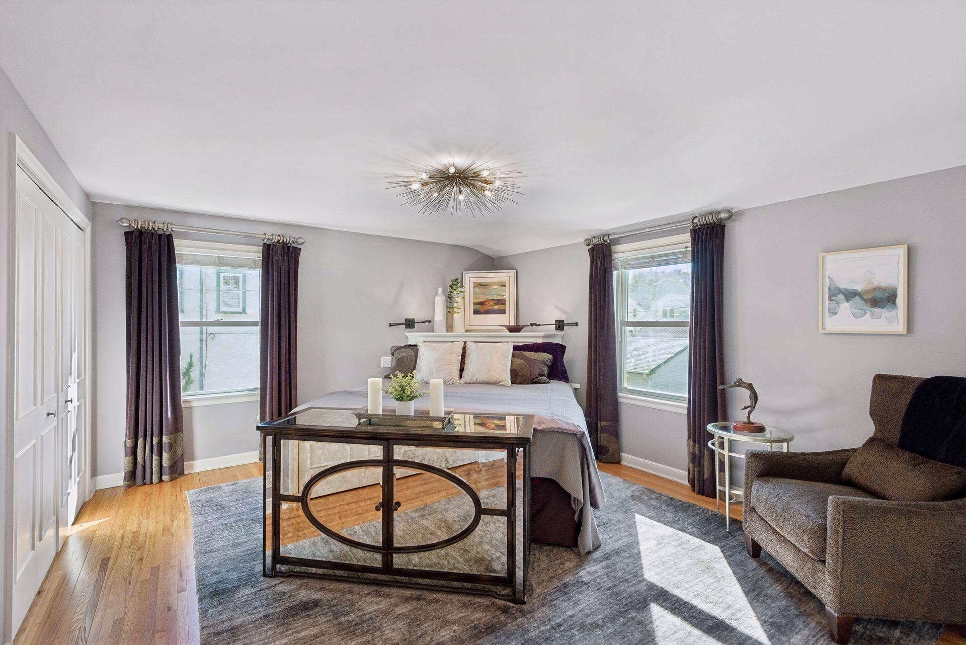 5212 Humboldt Avenue S, 49, Minneapolis, MN 55419 Primary Bedroom - Spacious primary upper bedroom features hardwood floors, windows on two sides, generous closet storage, and plenty of room for a sitting area.