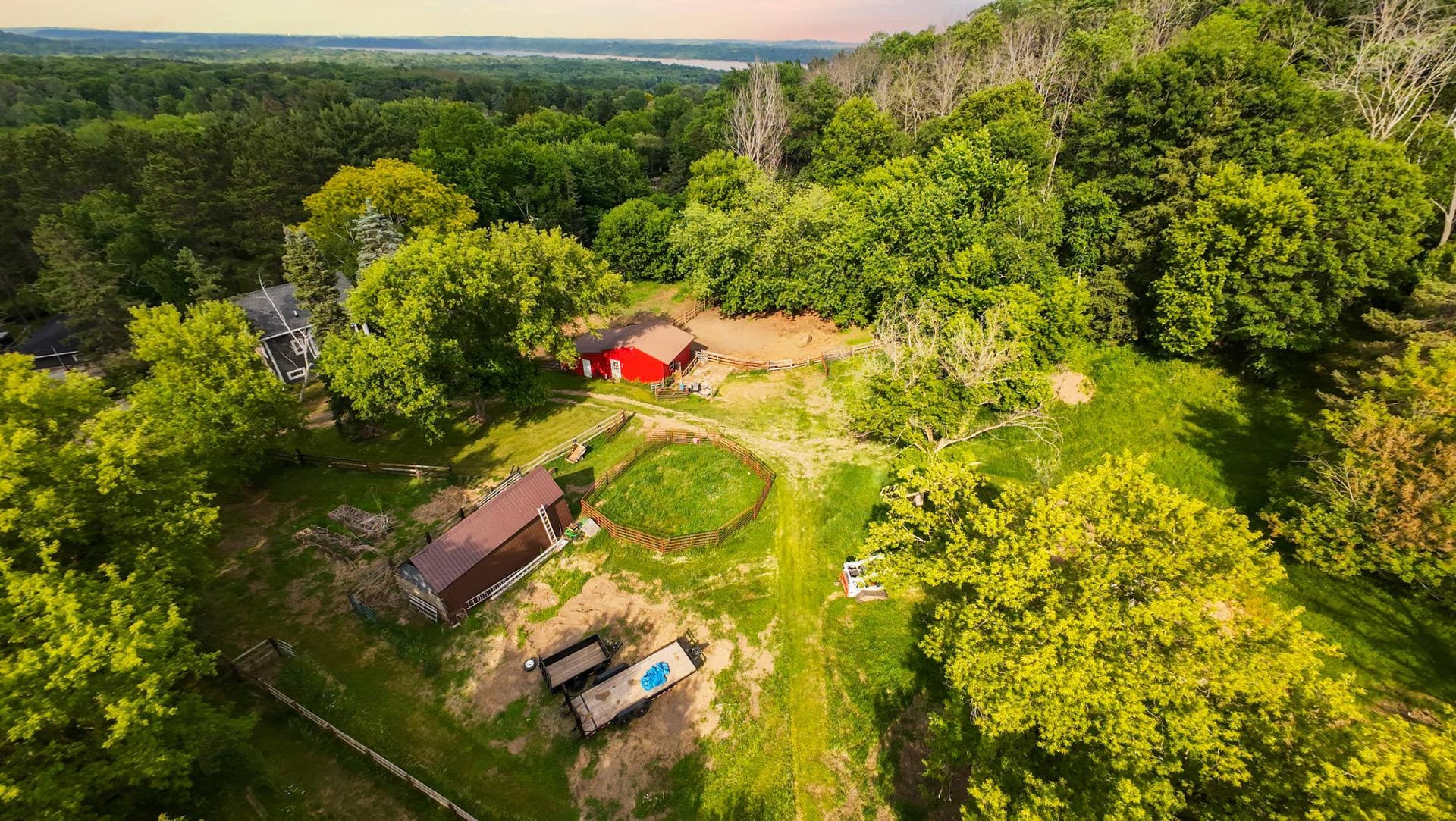 Aerial view of the ranch
