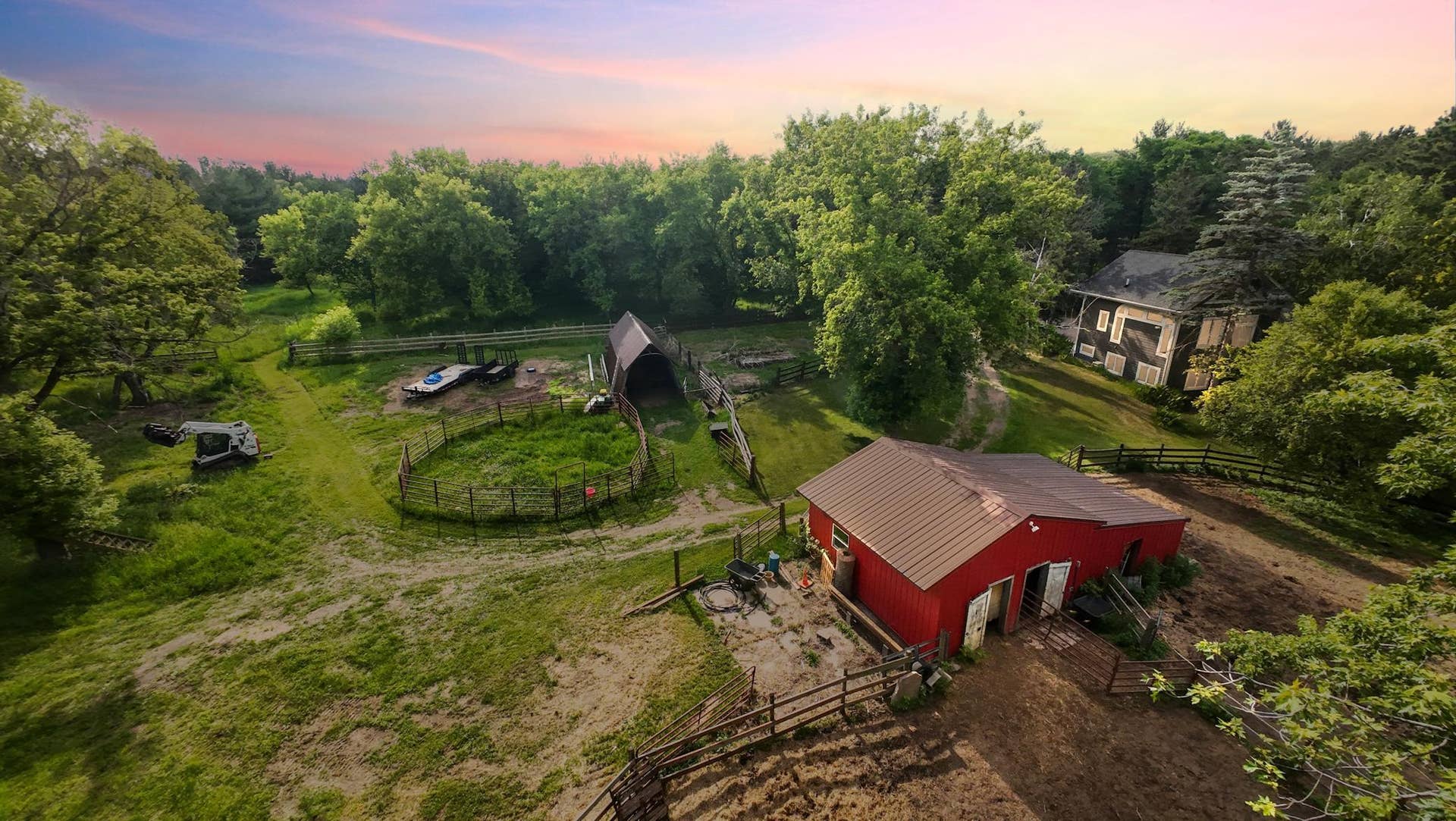 Aerial view of the ranch