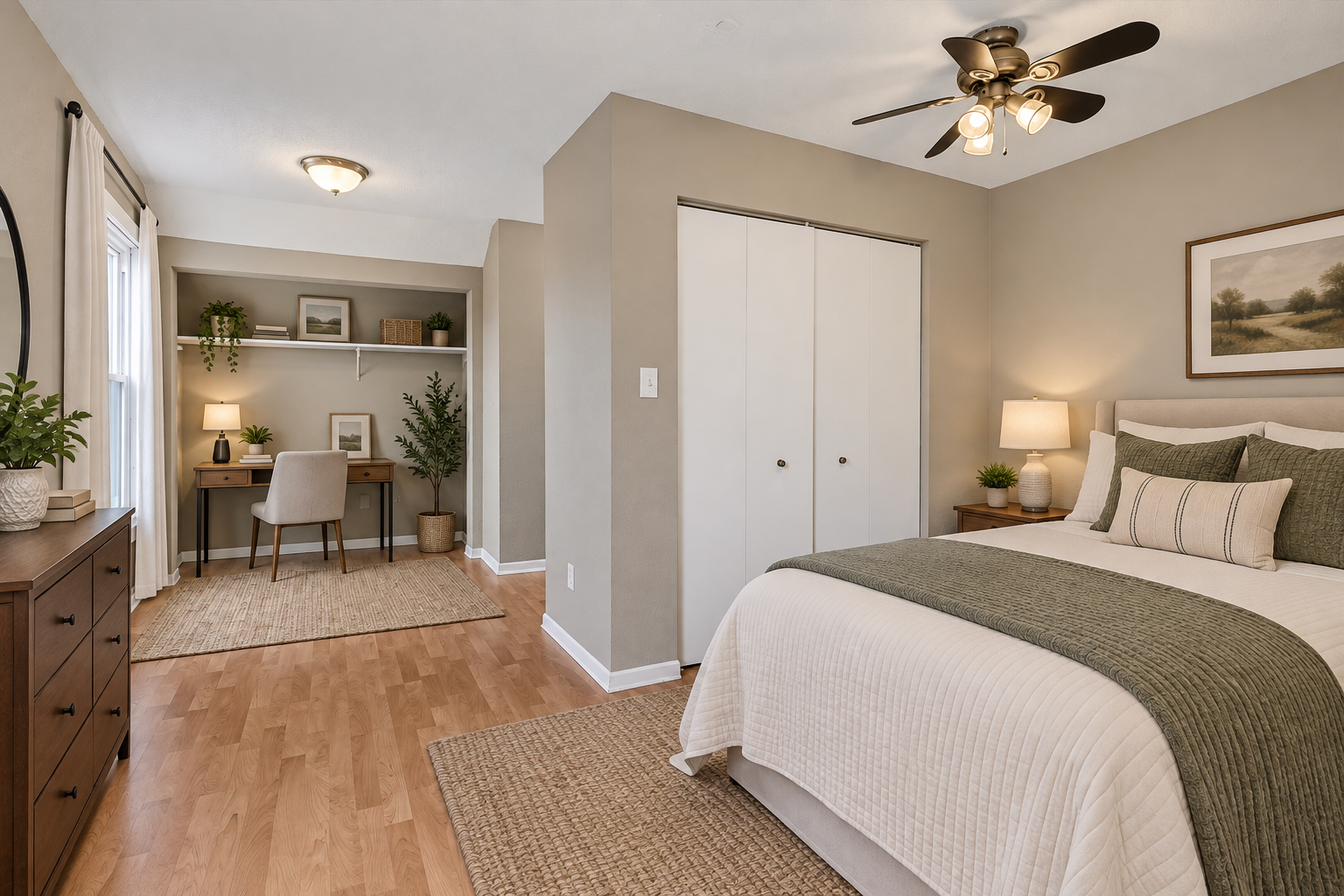 558 Concord Street, 104, Saint Paul, MN 55107 Bright and inviting upper-level bedroom with generous space and abundant natural light! (Image virtually staged)