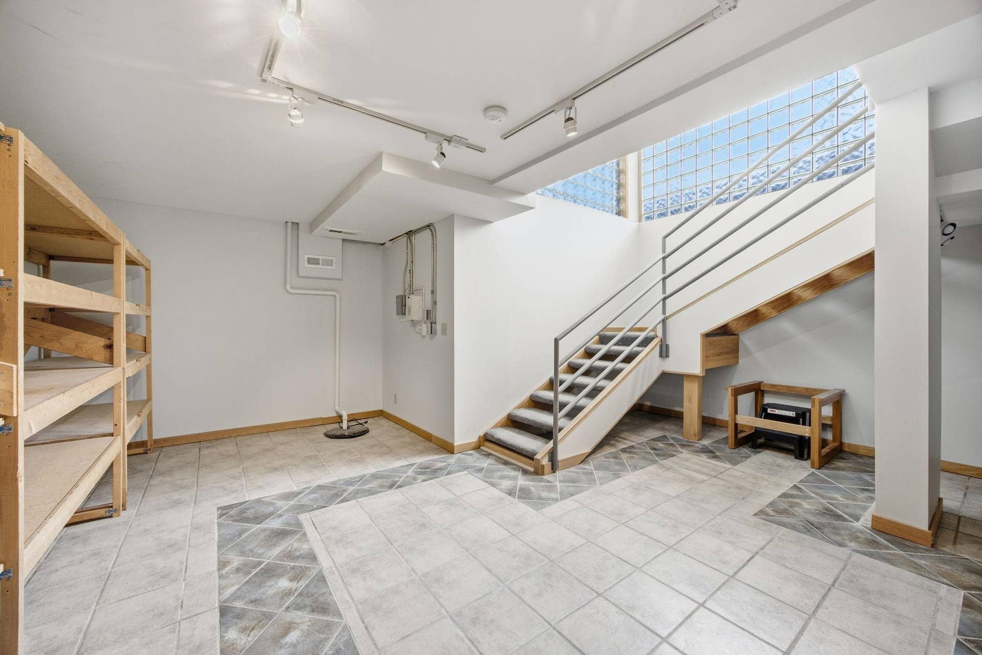 45-This space could be flexed for hobby, exercise area, or even another office space.