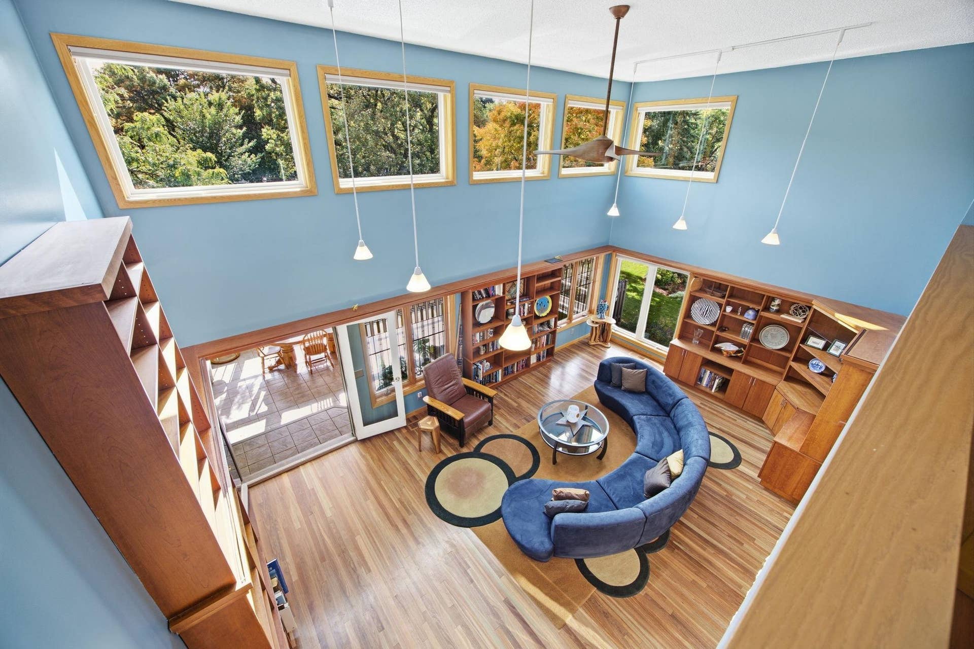 24.  Overlook view of the stunning great room highlighting its open design and architectural character