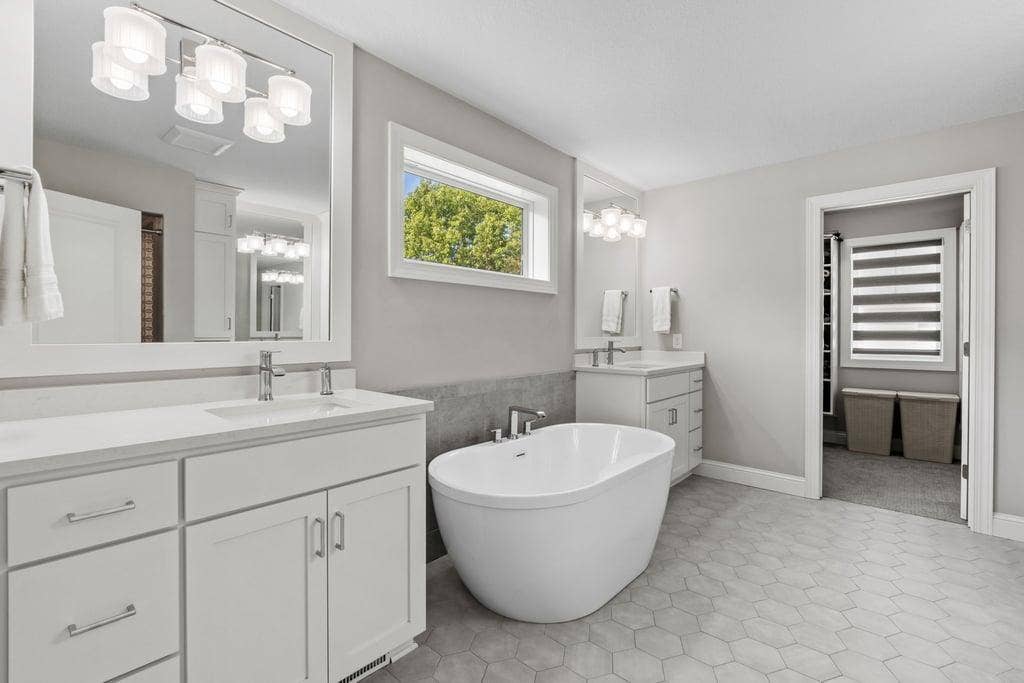 Primary Bath  Private primary bath creates a comfortable, well-appointed owner's retreat.