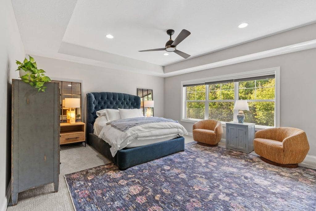 Primary Bedroom  Spacious primary retreat offering plenty of room to unwind at the end of the day.