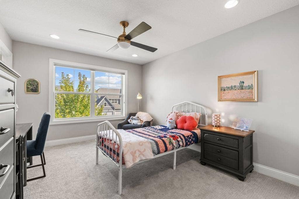First of 3 additional bedrooms on the upper level, connected by a Jack and Jill suite.