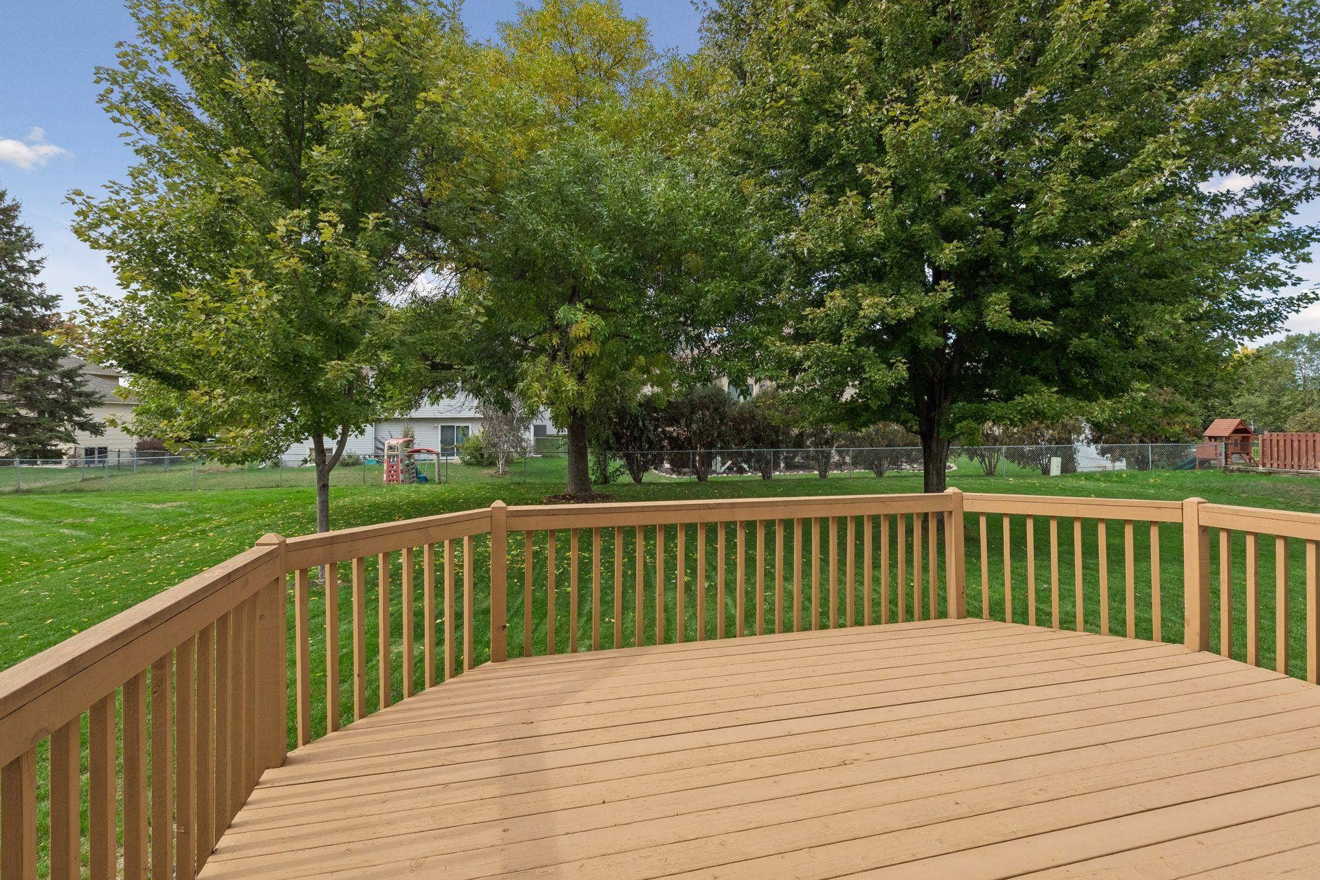 9119 Nantwick Ridge, Brooklyn Park, MN 55443 Large backyard with mature trees