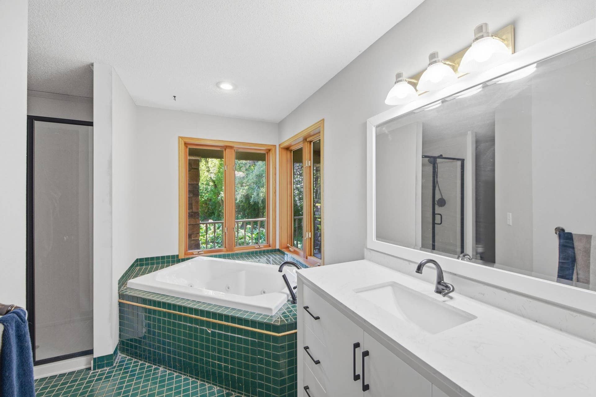 5994 425th St - Main Floor Primary Full Bathroom with New Cabinets/Countertop, Sink, Toilet, and Shower