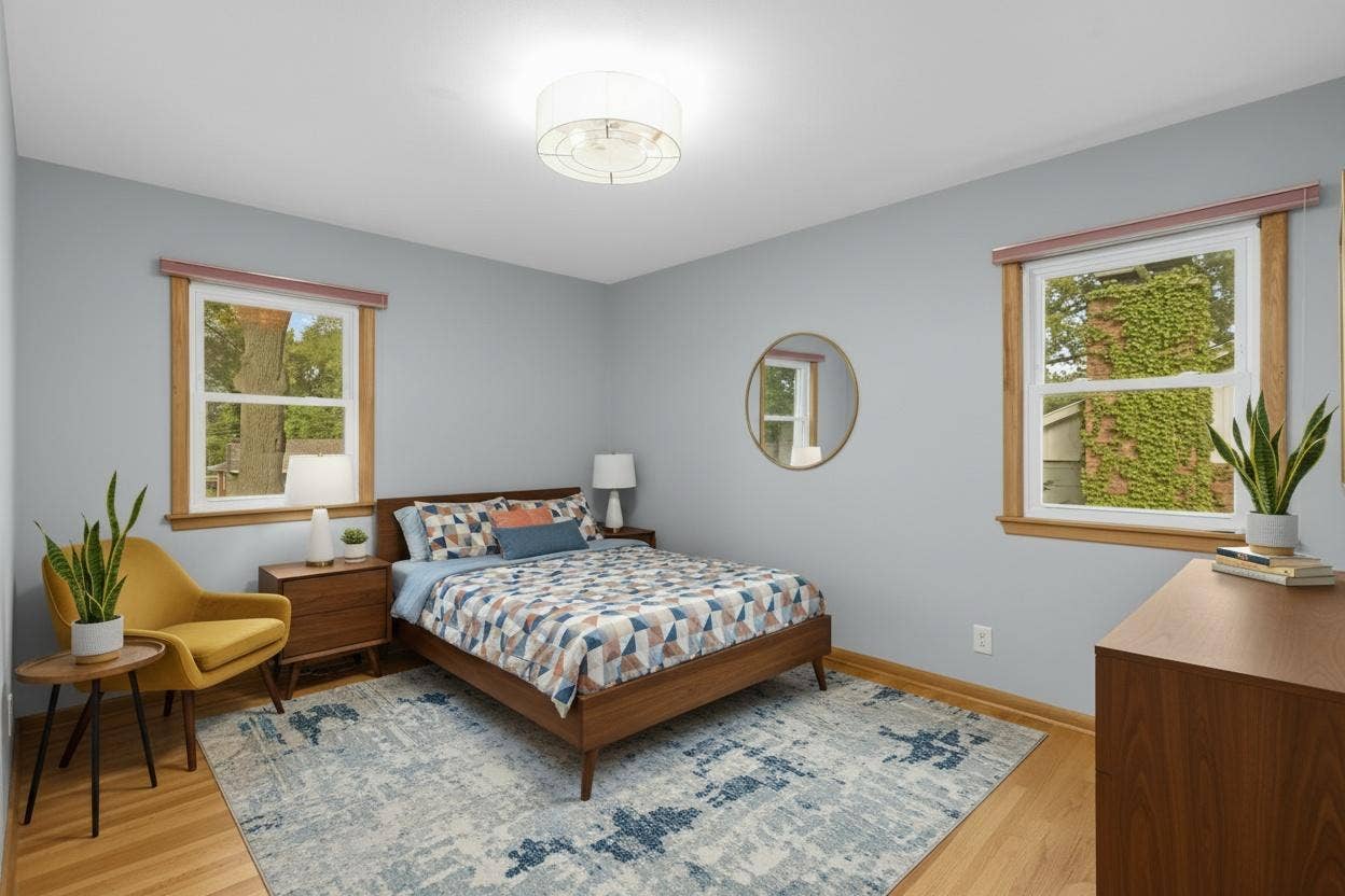 3829 Oak Street N, Brooklyn Center, MN 55429 Enjoy three bedrooms on the main floor, all featuring beautiful hardwood floors (virtually staged)