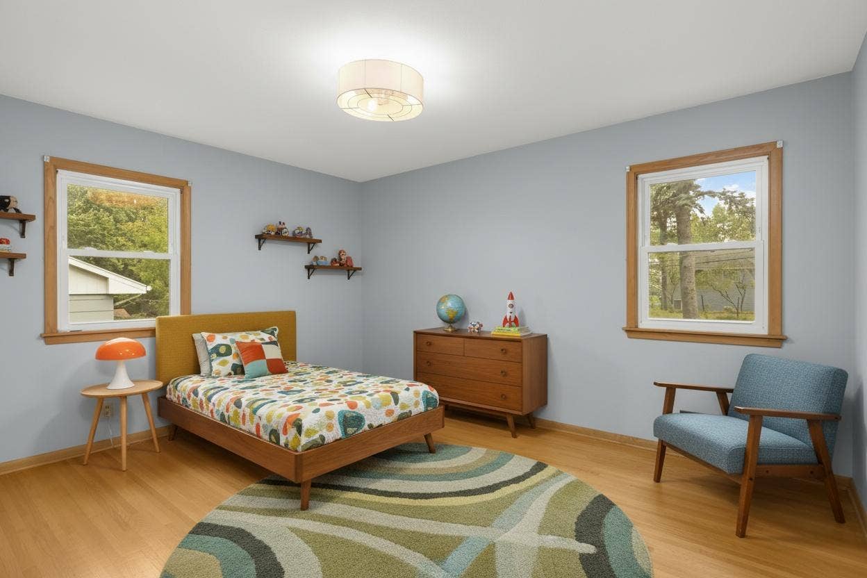 3829 Oak Street N, Brooklyn Center, MN 55429 The spacious bedrooms all feature nice-sized closets. (Virtually staged)