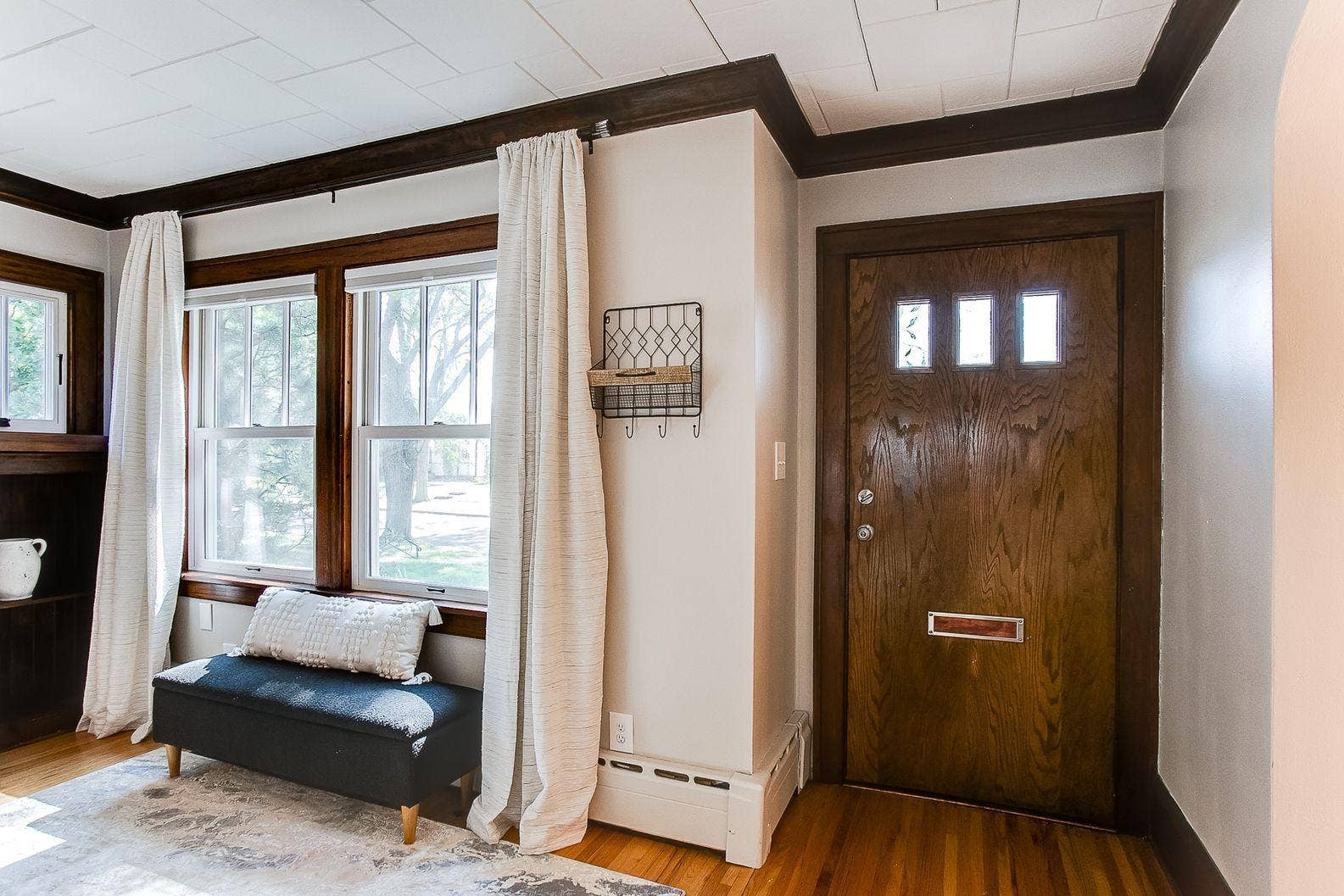 Living room entrance  virtually staged