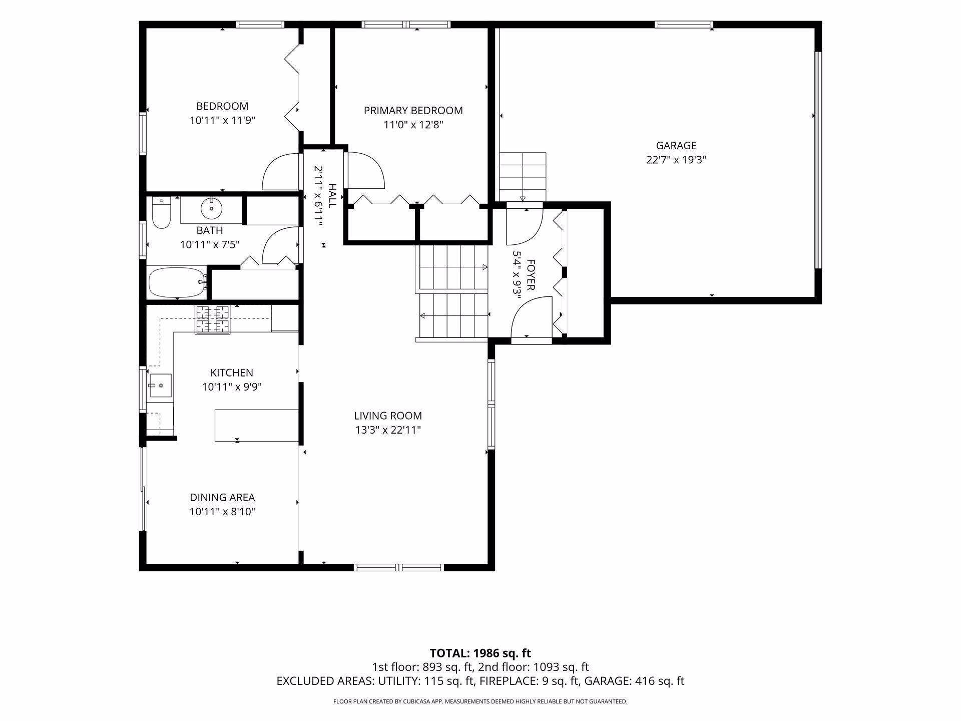 2215 Lincoln Street NE, 87, Minneapolis, MN 55418 Main floor and attached garage floor plan