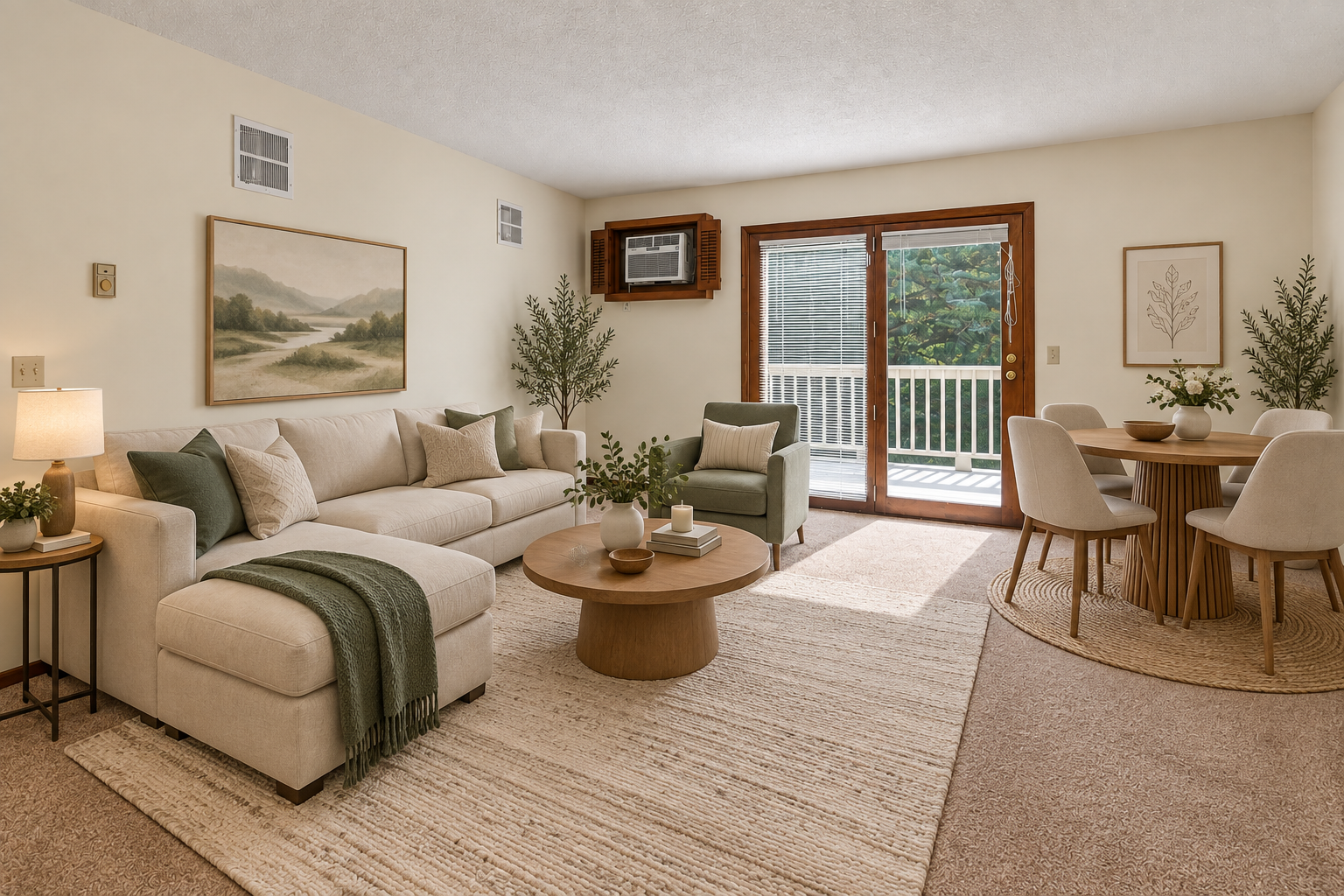 Virtually staged living room.