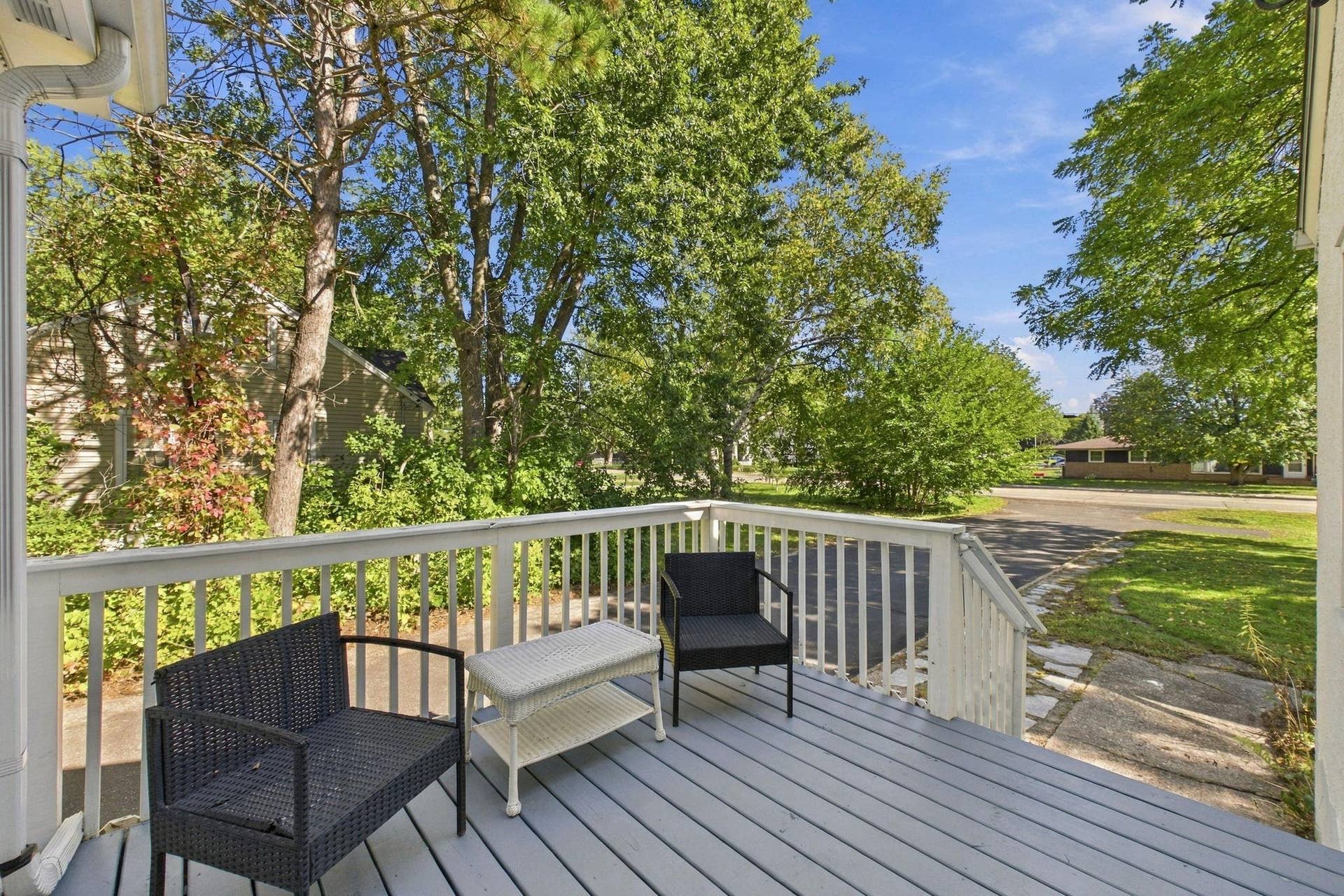 2359 Victoria Street N, Roseville, MN 55113 Front Deck with Lush Tree Coverage & Easy Street Access