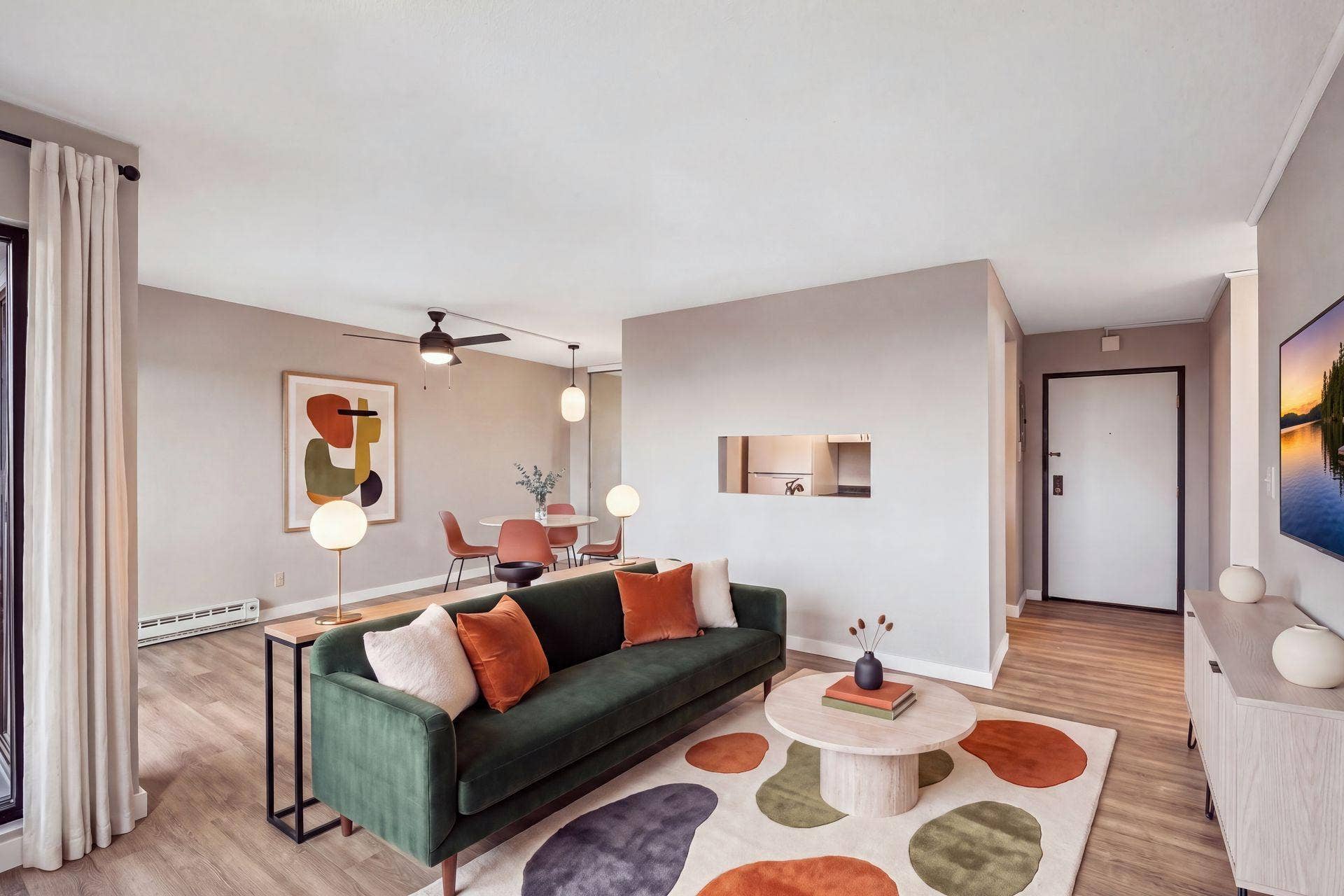 1181 Edgcumbe Road, #514, 95, Saint Paul, MN 55105 Virtual staged living and dining room